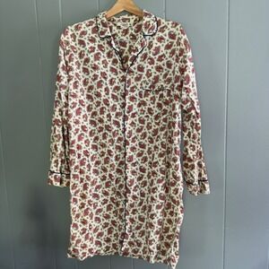 Vintage John Wanamaker Paisley‎ Nightshirt 100% Cotton Varsity Loungewear Robe